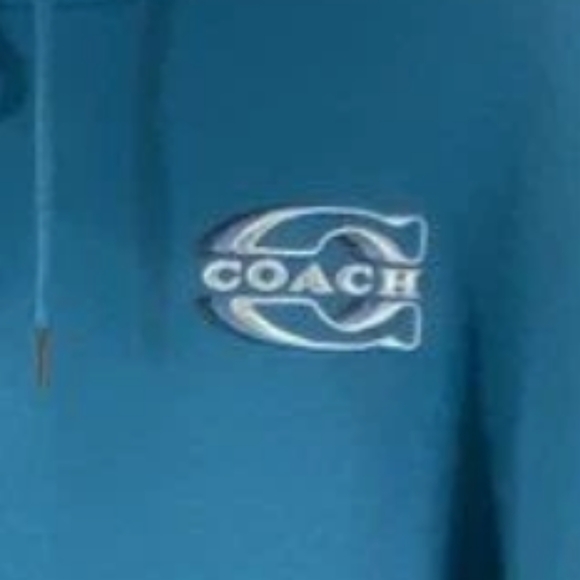 New COACH Gradient Men's Signature Hoodie Blue Sapphire Teal CE334 Sz XL - Picture 7 of 7